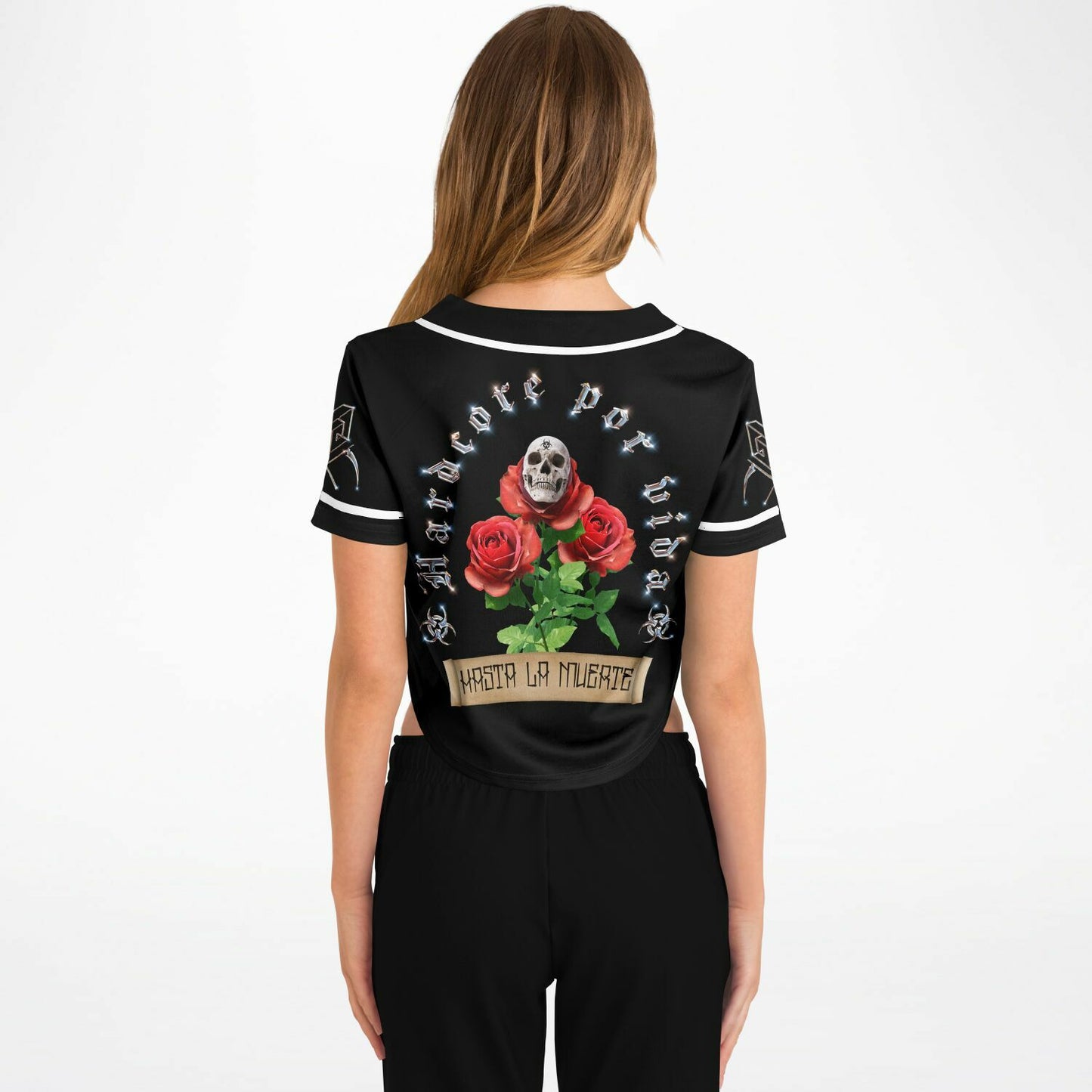 Hardcore por vida Womens Cropped Baseball Jersey